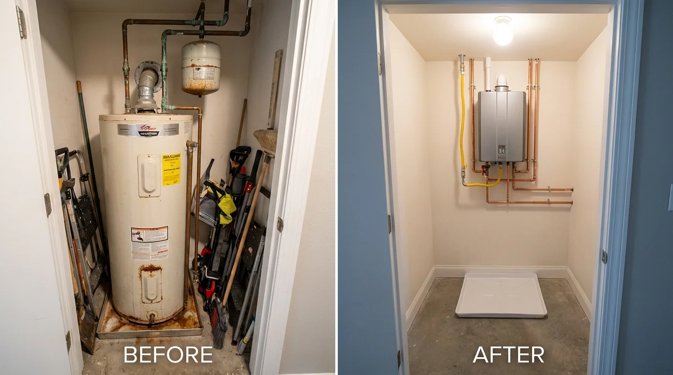 Tank water heater versus wall-mounted tankless unit comparison for Berthoud, CO homeowners