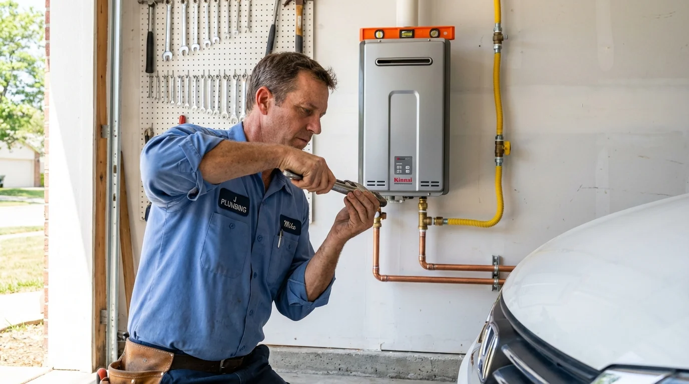 Tankless water heater installation by a Johns Plumbing LLC plumber in Berthoud